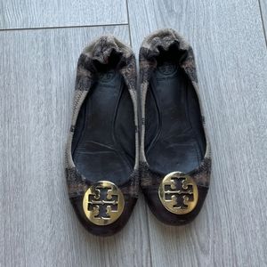 Tory Burch Plaid Flats 7.5